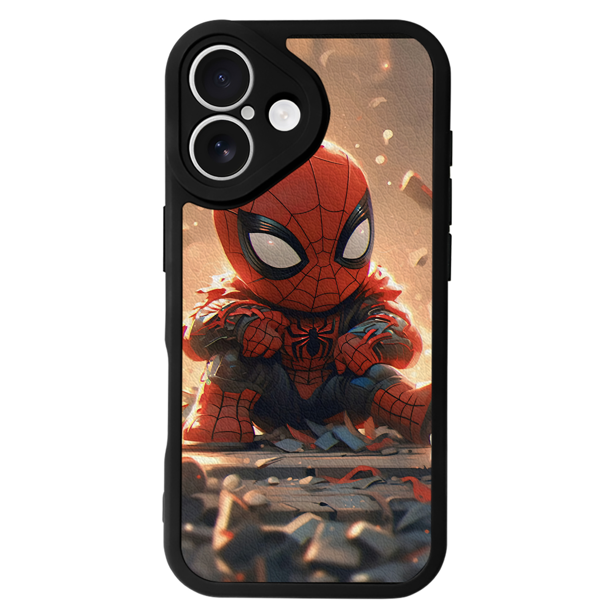 （画像用） Spider Man スパイダーマン 【iPhone 16シリーズ対応】シリコンスマホケース（レザー調） 材質：シリコン